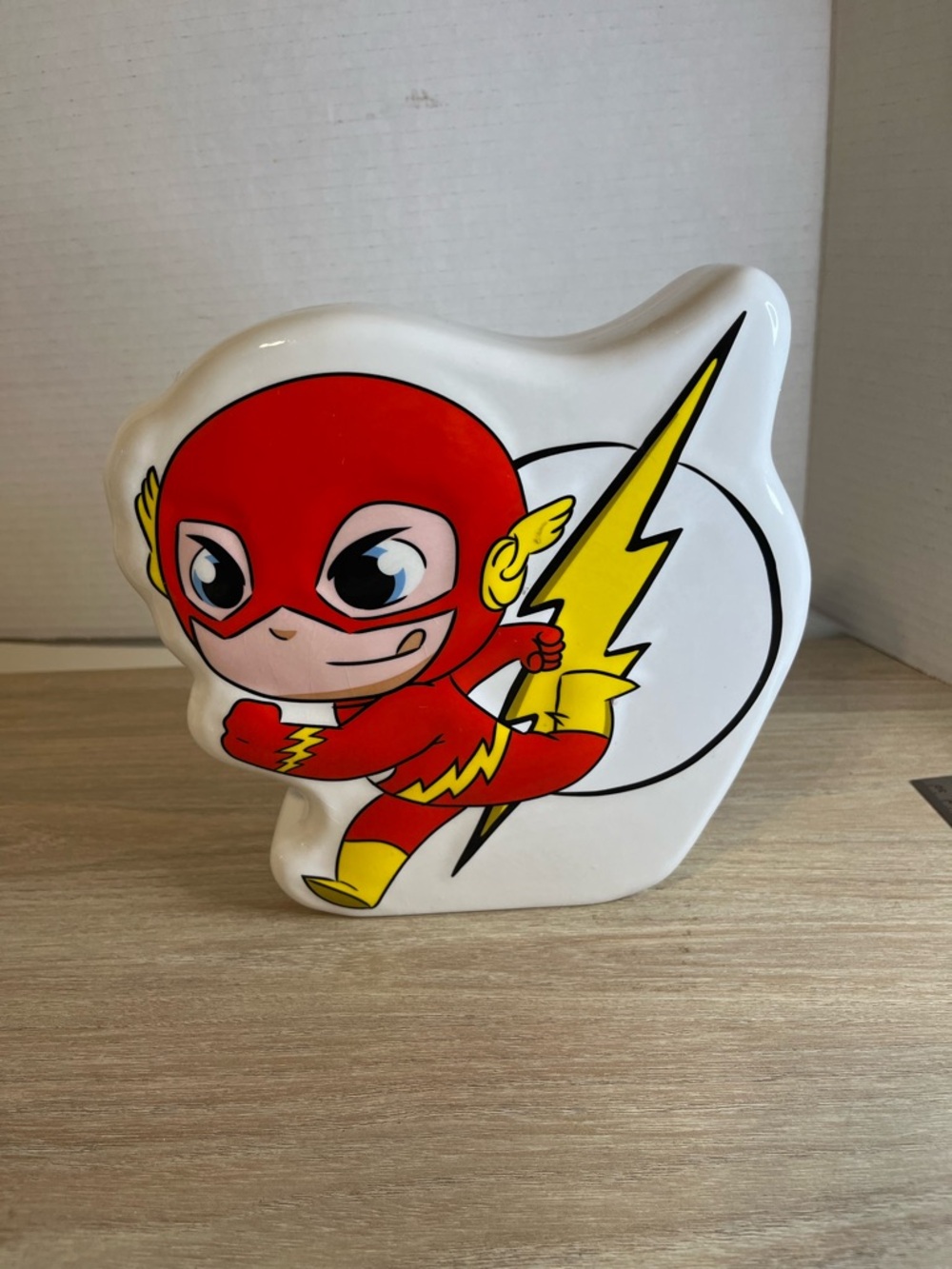 Enesco Ceramic Flash-Themed Coin Bank in Red, Yellow & White